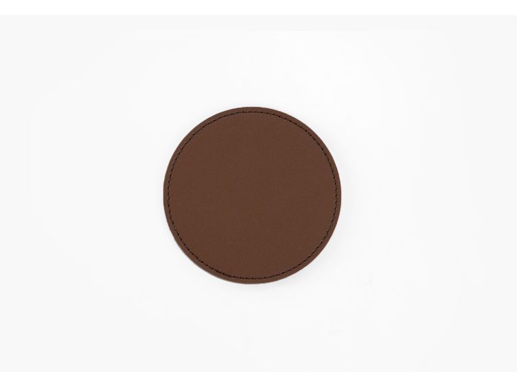 Sous-Verre rond en cuir marron, set de 6