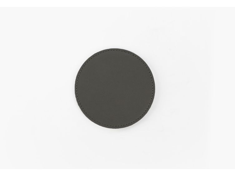 Sous-Verre rond en cuir gris fer, set de 6