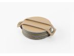 Sous-Verre rond en cuir beige café latte, set de 6
