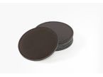 Sous-Verre rond en cuir marron foncé, set de 6