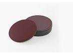 Sous-Verre rond en cuir bordeaux, set de 6