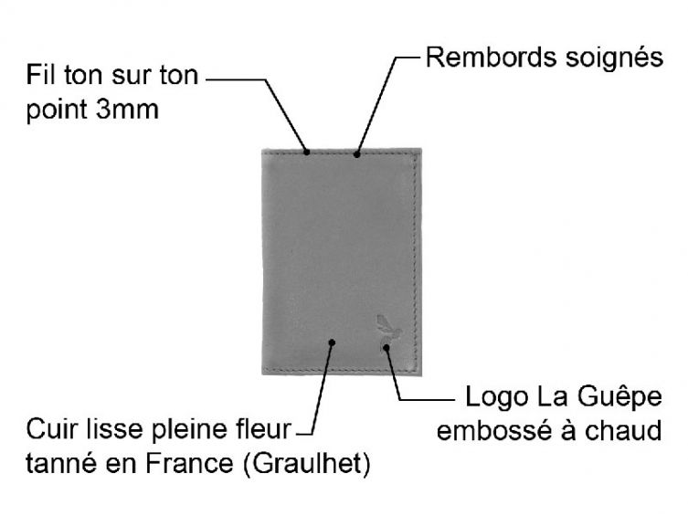 Porte-cartes de luxe tout cuir gold 8 Cartes - C1256