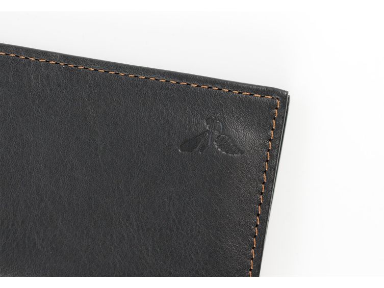 Porte-cartes "Luxe" tout cuir noir et gold 8 Cartes - PM-018-01