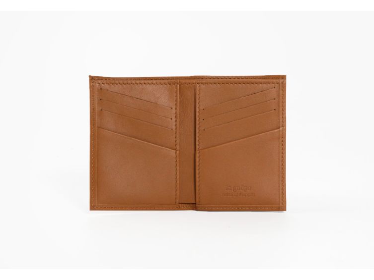 Porte-cartes "Luxe" tout cuir gold 8 Cartes - PM-018-01