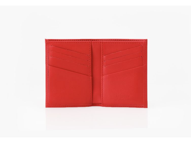 Porte-cartes "Luxe" tout cuir rouge 8 Cartes - PM-018-01 
