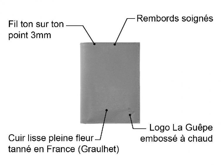 Portefeuille luxe en cuir marron - 15 cm - C1140