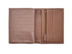 Portefeuille "Luxe" en cuir marron - 15 cm 4 volets - PM-019-01