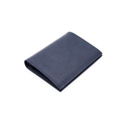 Portefeuille "Luxe" en cuir bleu - 13 cm - PM-028-01