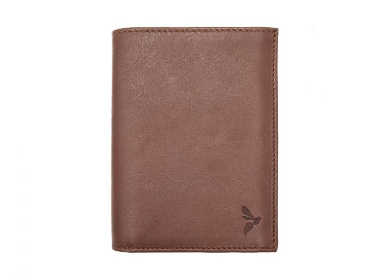 Portefeuille luxe en cuir marron - 13 cm - PM-028-01