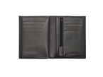 Portefeuille luxe en cuir noir - 13 cm - PM-028-01