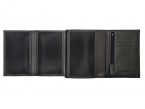 Portefeuille luxe en cuir noir - 13 cm - PM-028-01