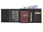 Portefeuille luxe en cuir noir - 13 cm - PM-028-01