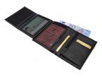 Portefeuille luxe en cuir noir - 13 cm - PM-028-01