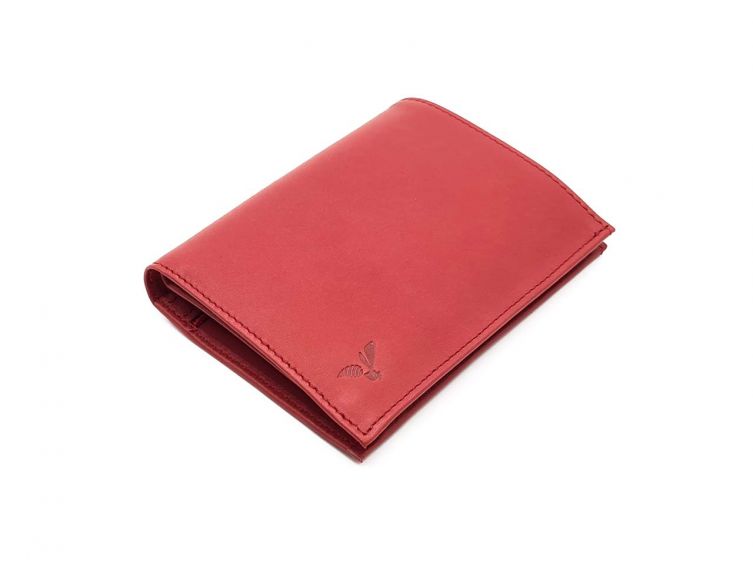Portefeuille luxe en cuir rouge - 13 cm - PM-028-01