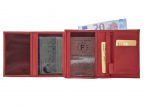 Portefeuille luxe en cuir rouge - 13 cm - PM-028-01