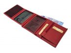 Portefeuille luxe en cuir rouge - 13 cm - PM-028-01