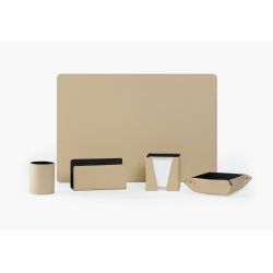 Coffret de bureau en cuir beige SM 5034 + PC+VP+CB+PL + coffret