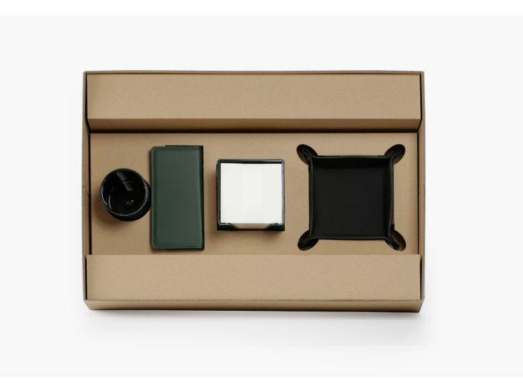 Coffret de bureau en cuir vert SM 5034 + PC+VP+CB+PL + coffret