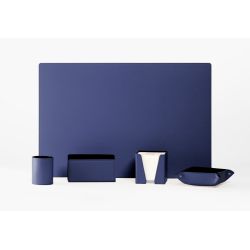 Coffret set bureau cuir extra-confort 60cm bleu