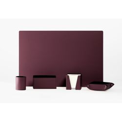 Coffret set bureau cuir extra-confort 60cm bordeaux