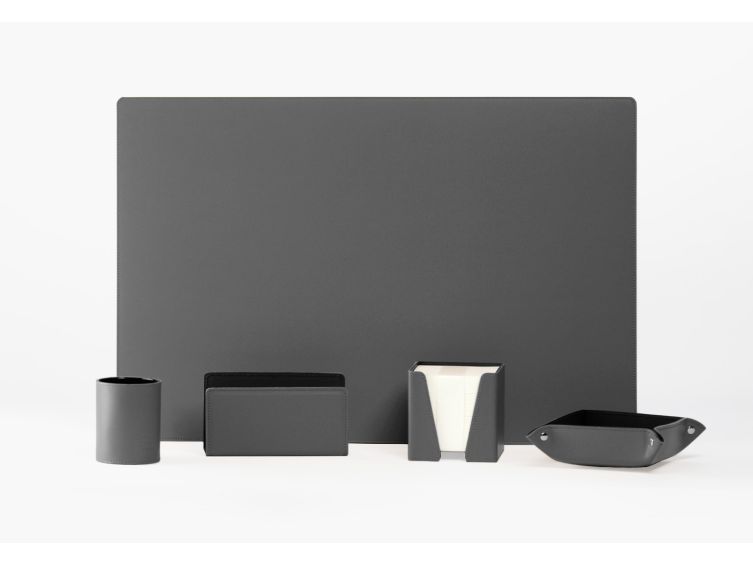 Coffret set bureau cuir extra-confort 60cm gris