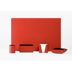 Coffret set bureau cuir extra-confort 60cm rouge