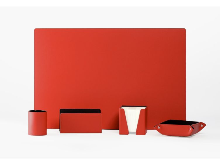 Coffret set bureau cuir extra-confort 60cm rouge