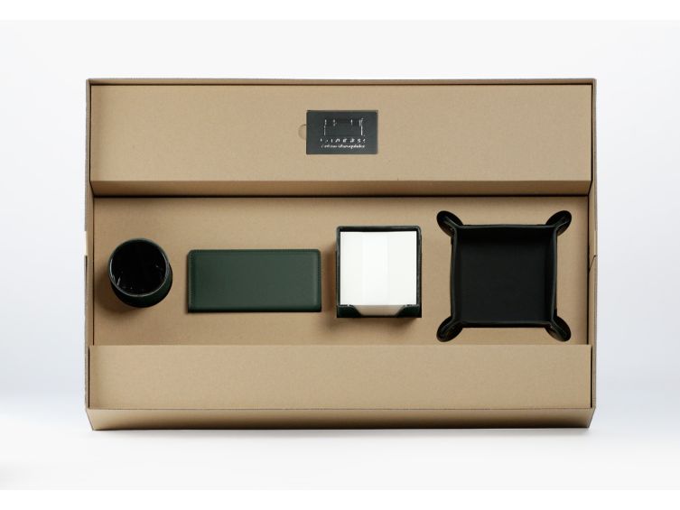 Coffret set bureau cuir extra-confort 60cm vert