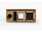 Coffret accessoires bureau cuir beige