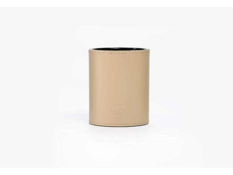 Coffret accessoires bureau cuir beige