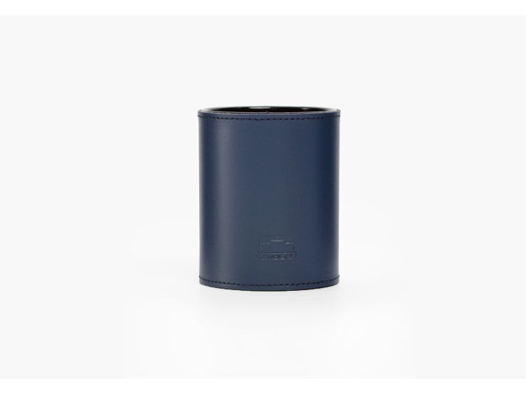 Coffret accessoires bureau cuir bleu