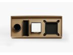 Coffret accessoires bureau cuir gris