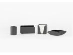 Coffret accessoires bureau cuir gris
