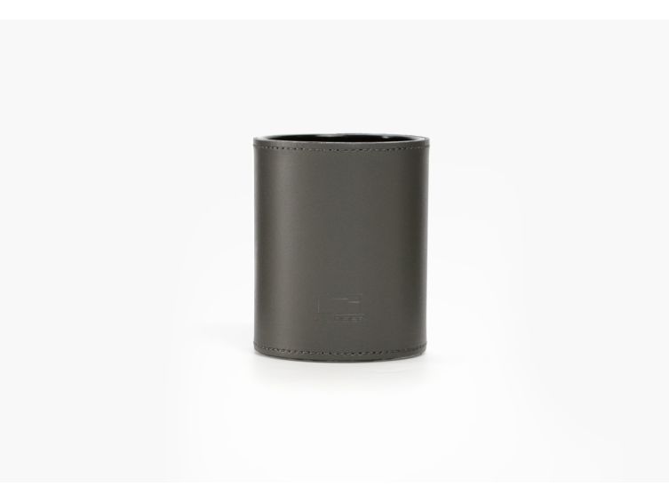 Coffret accessoires bureau cuir gris