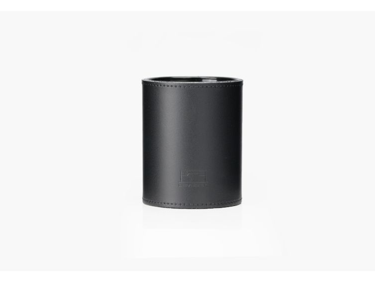 Coffret accessoires bureau cuir noir
