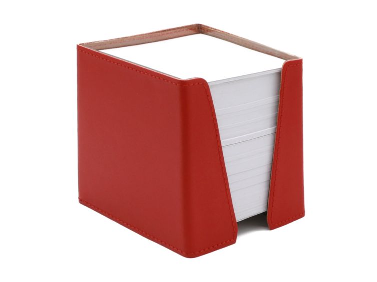 Coffret accessoires bureau cuir rouge