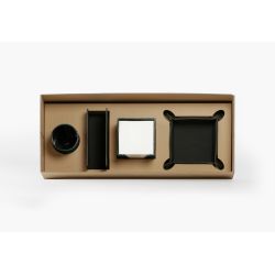 Coffret accessoires bureau cuir vert