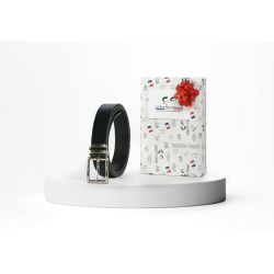 Coffret 1 ceinture casual ajustable noir avec boucle à pince