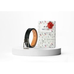 Coffret 1 ceinture luxe ajustable noir avec boucle à pince