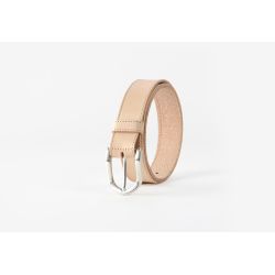 Ceinture cuir nude, boucle fer à cheval - 8029