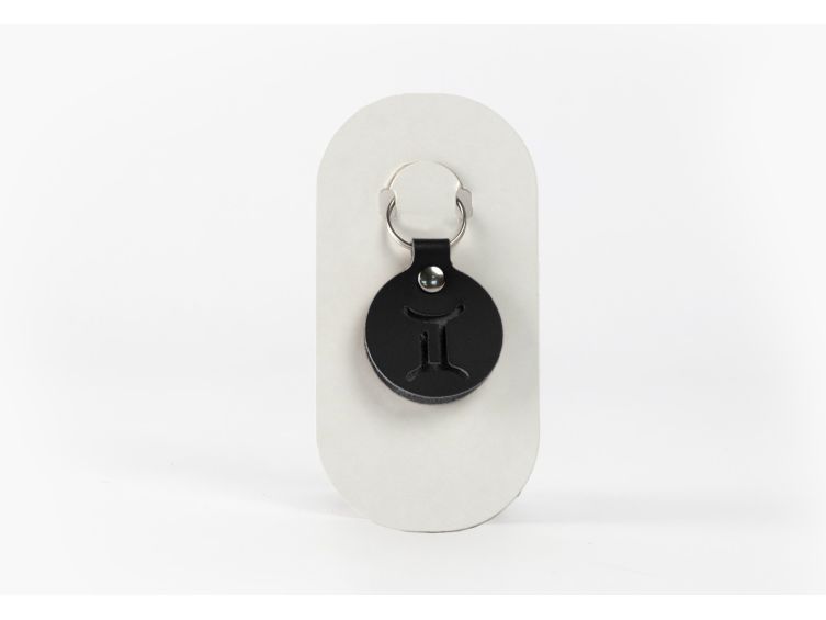 Porte-clé en cuir Rond - Signe Zodiaque -