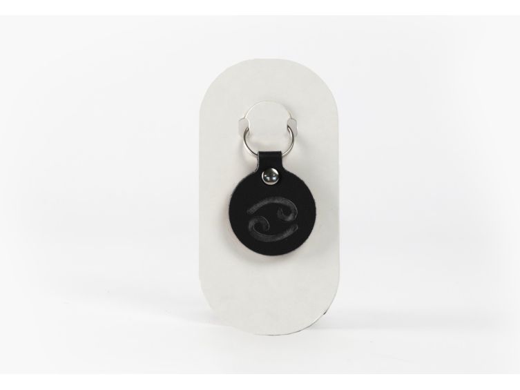 Porte-clé en cuir Rond - Signe Zodiaque -