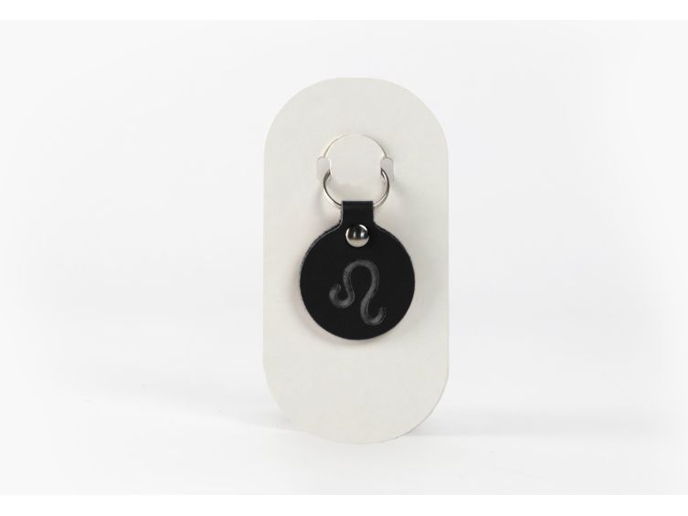 Porte-clé en cuir Rond - Signe Zodiaque -