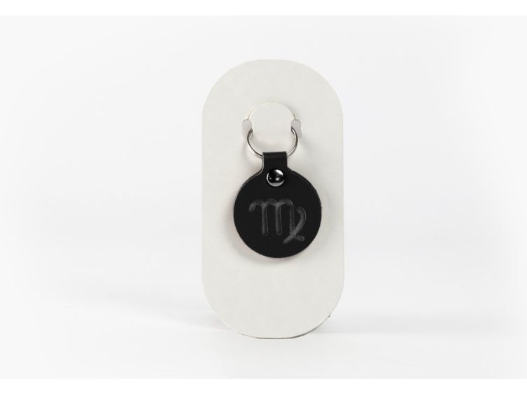 Porte-clé en cuir Rond - Signe Zodiaque -