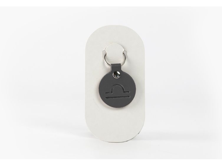 Porte-clé en cuir Rond - Signe Zodiaque -