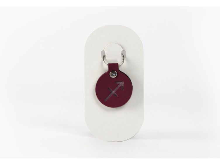 Porte-clé en cuir Rond - Signe Zodiaque -