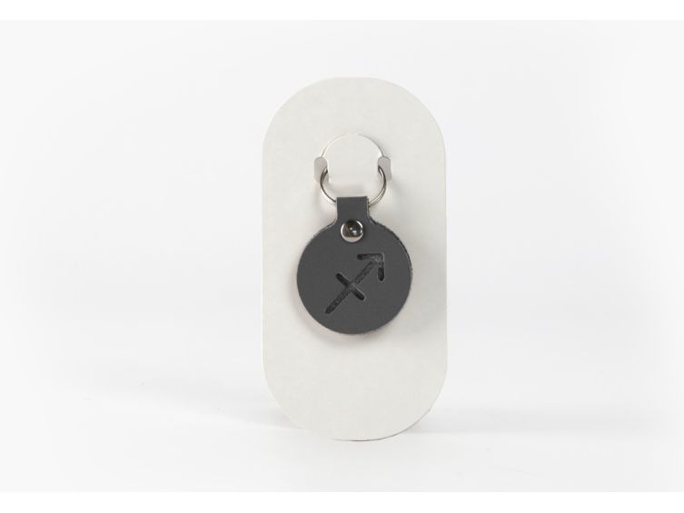 Porte-clé en cuir Rond - Signe Zodiaque -