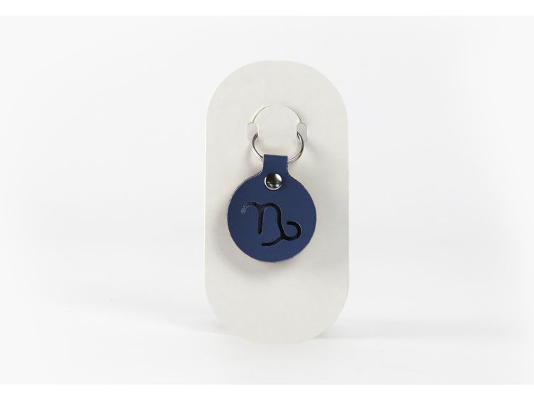 Porte-clé en cuir Rond - Signe Zodiaque -