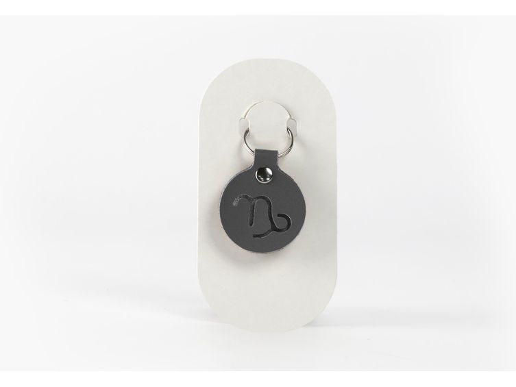 Porte-clé en cuir Rond - Signe Zodiaque -