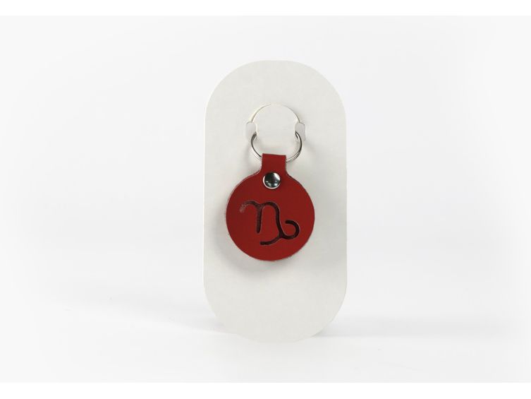 Porte-clé en cuir Rond - Signe Zodiaque -